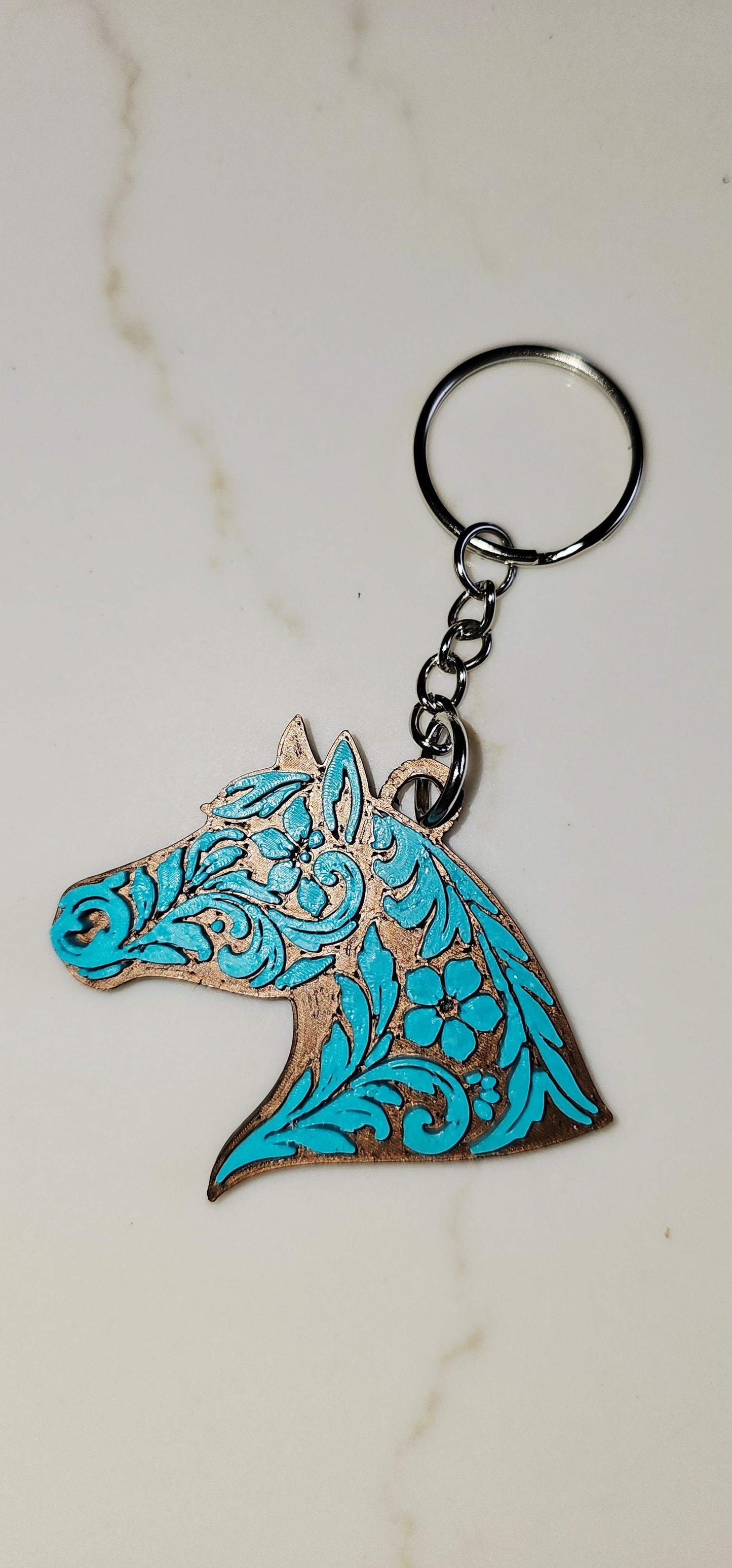 Baha Ranch Year of the Horse Tooled 3d Print Bookmark Keychain Hatpin Magnet Purse Charm Made in America - Baha Ranch Western Wear - Flyclothing LLC