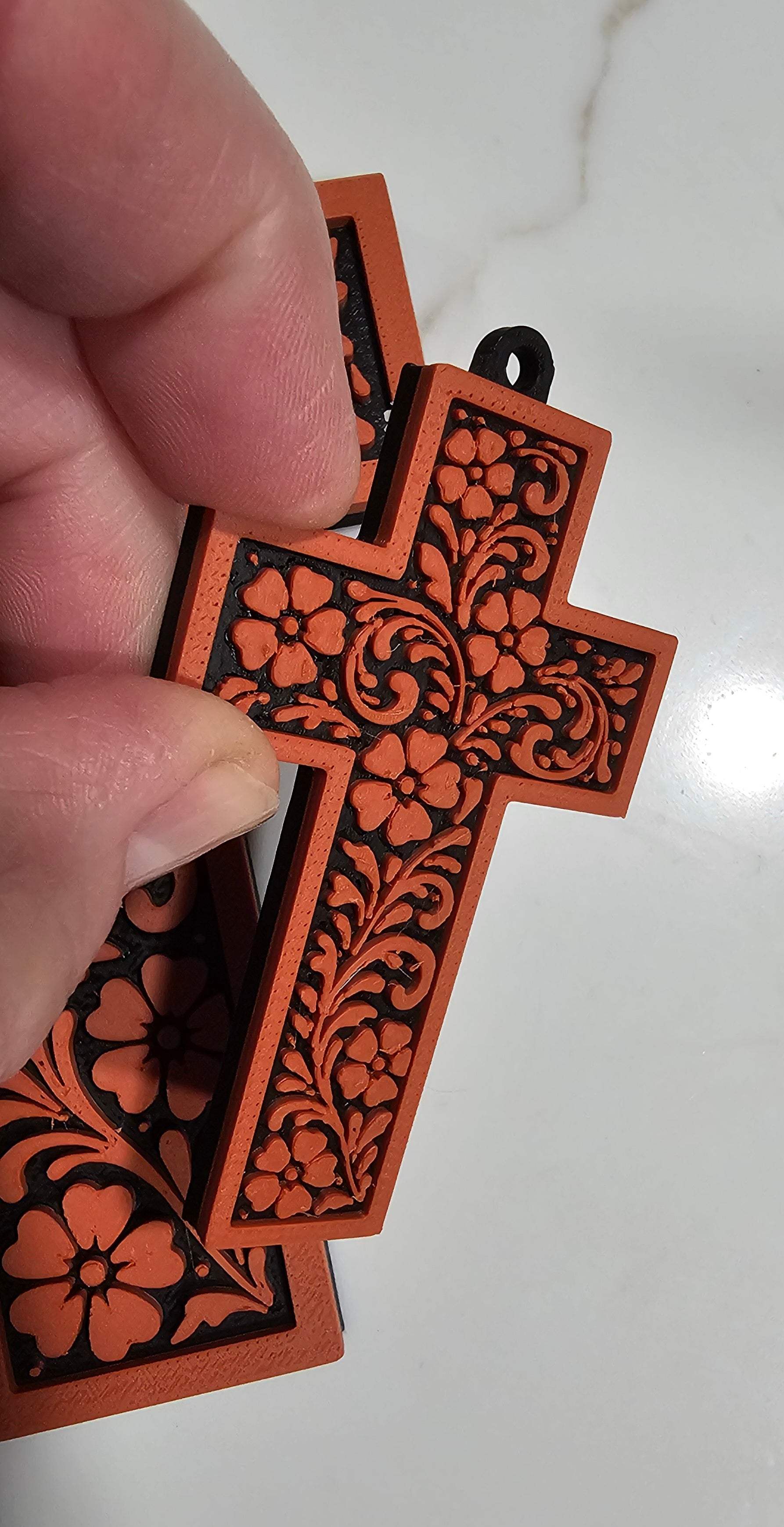 Baha Ranch 3D Faith Tooled Wall Cross or Keychain/Purse Charm Made in America - Baha Ranch Western Wear - Flyclothing LLC