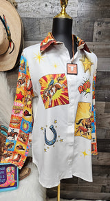 Baha Ranch The Comic Corral Western Rodeo Blouse