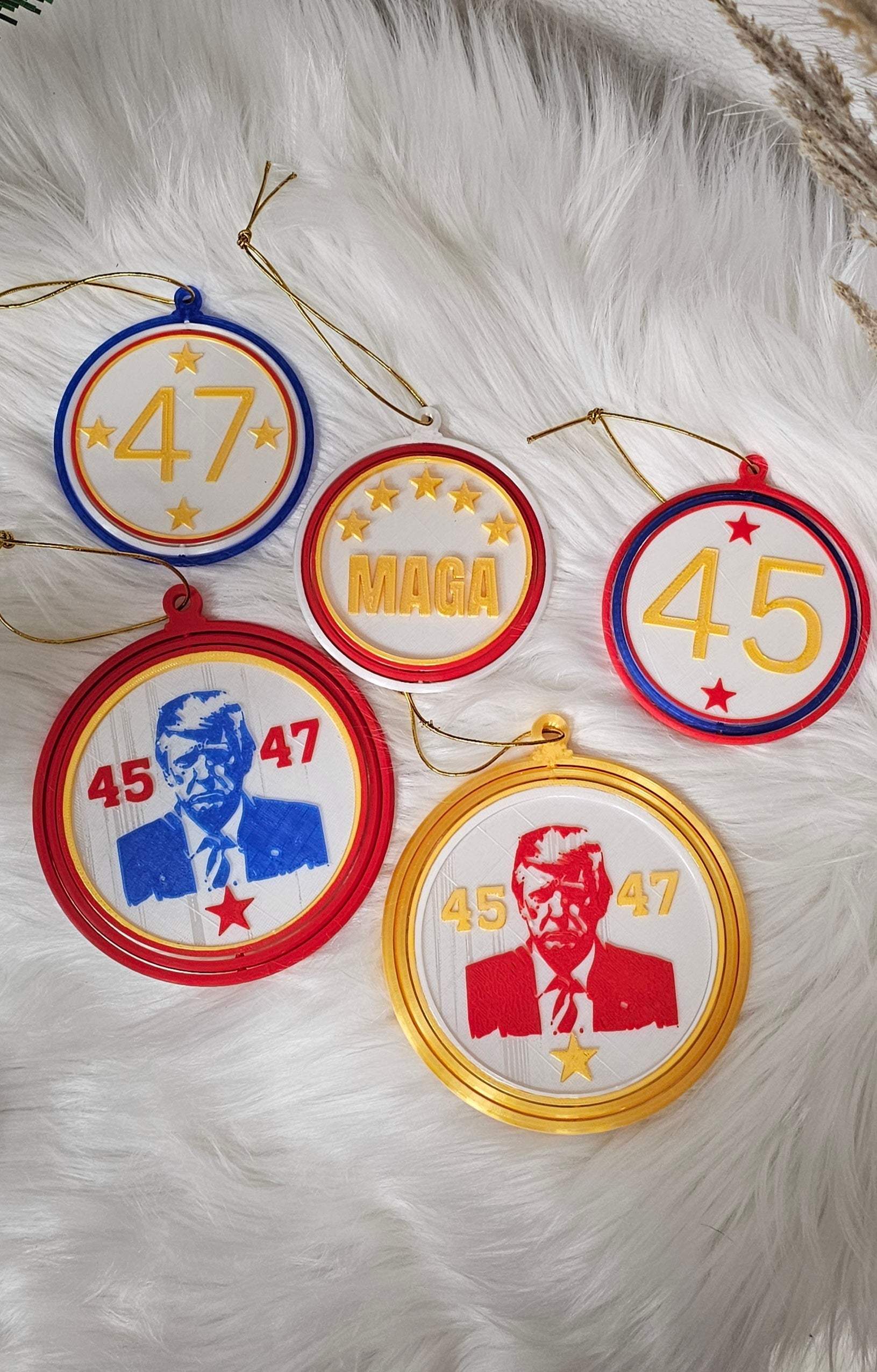 Ultimate Trump 3D Print Christmas Ornament Set Made in America - Baha Ranch Western Wear - Flyclothing LLC