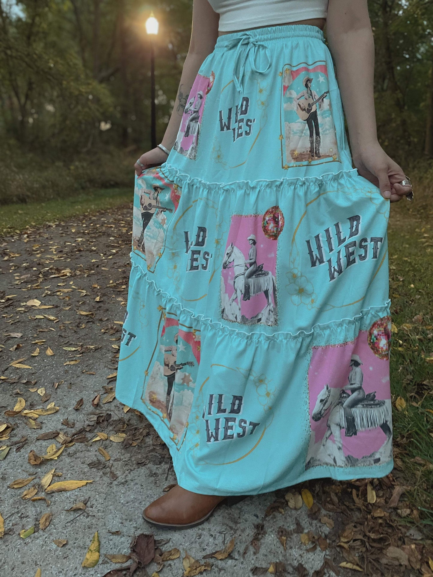 Baha Ranch Retro Pop Western Prairie Maxi Skirt - Baha Ranch Western Wear - Flyclothing LLC