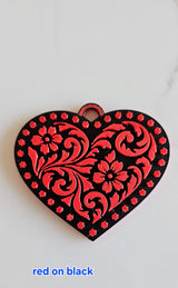 3d Printed Tooled Cowboy Cowgirl Heart  Keychain or Purse Charm