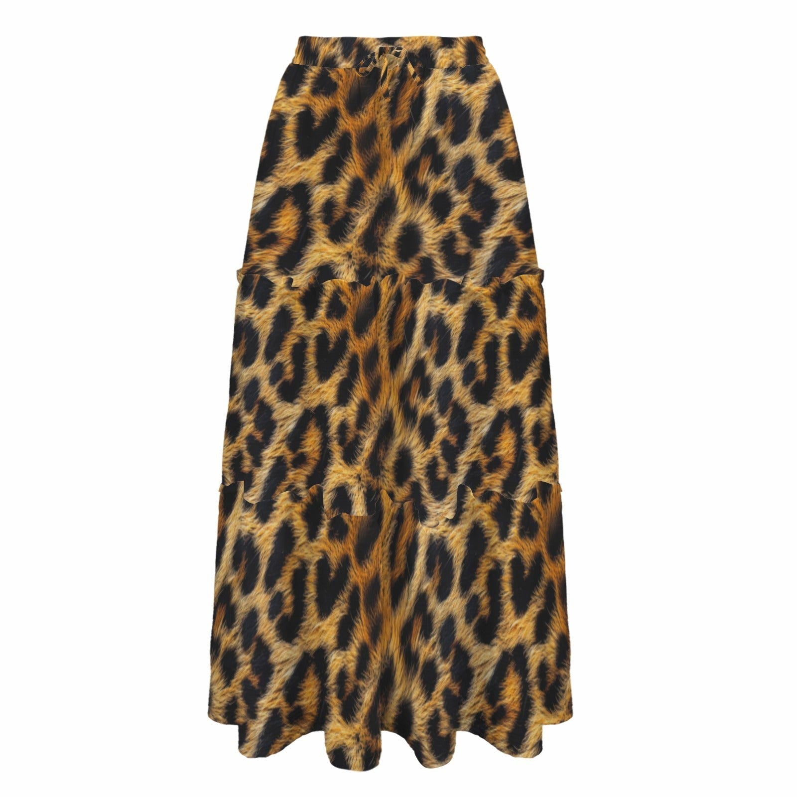 Baha Ranch Retro Pop Western Leopard Print Maxi Prairie Skirt - Baha Ranch Western Wear - Flyclothing LLC