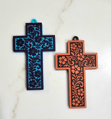 Baha Ranch 3D Faith Tooled Wall Cross or Keychain/Purse Charm Made in America