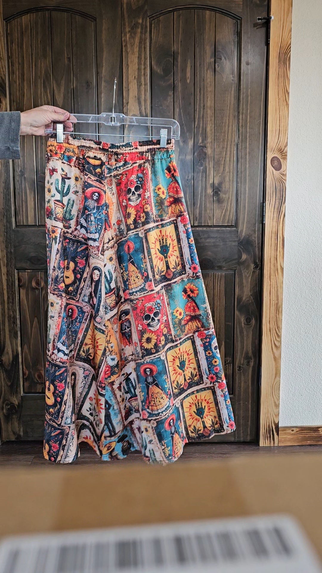 Baha Ranch Colores de Mexico Dia de los Muertos Midi Skirt