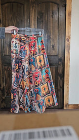 Baha Ranch Colores de Mexico Dia de los Muertos Midi Skirt