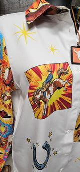 Baha Ranch The Comic Corral Western Rodeo Blouse
