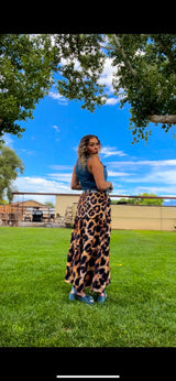 Baha Ranch Retro Pop Western Leopard Print Maxi Prairie Skirt - Baha Ranch Western Wear - Flyclothing LLC