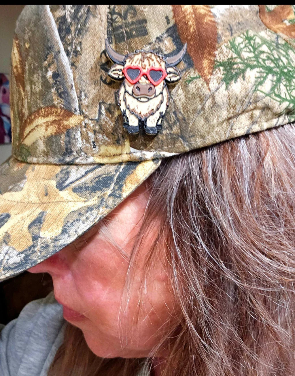 3d Printed Cool Highland Cow Hat Pin Made in America