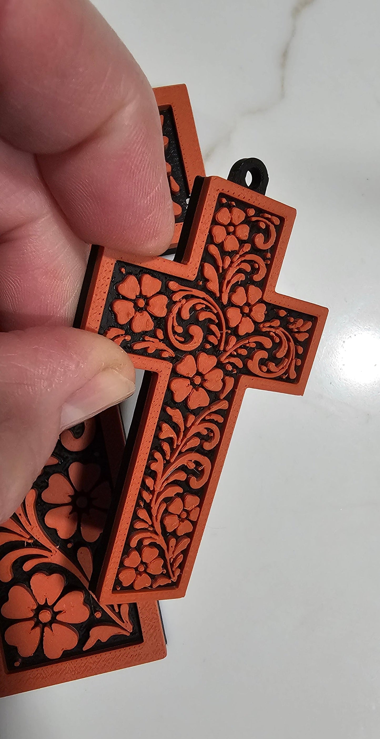 Baha Ranch 3D Faith Tooled Wall Cross or Keychain/Purse Charm Made in America