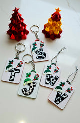 3D Print Christmas Personalized Initial - Keychain or Ornament - Made in America