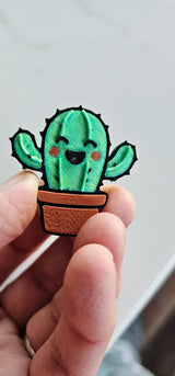 3d Happy Cactus Hat Pin