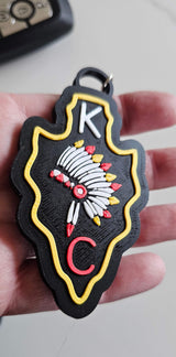 3D Print Chiefs Arrowhead Kc Kansas City Football Keychain Made in America - Baha Ranch Western Wear - Flyclothing LLC