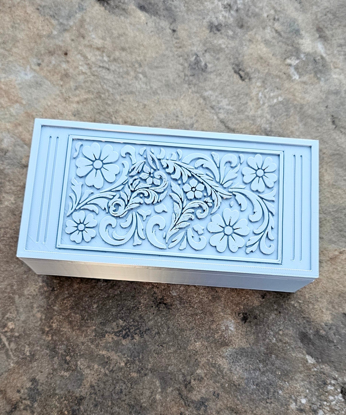 3d Print Silver Tooled Horse Trinket Gift Box with free horse keychain