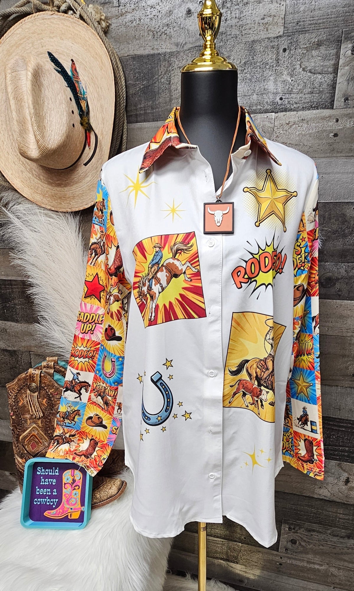 Baha Ranch The Comic Corral Western Rodeo Blouse