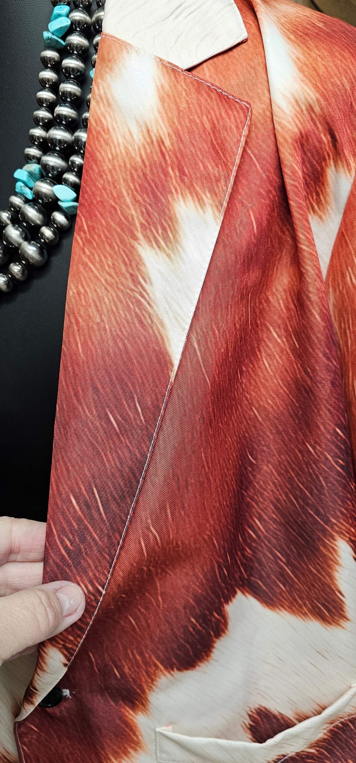 Baha Ranch Cowhide Print blazer