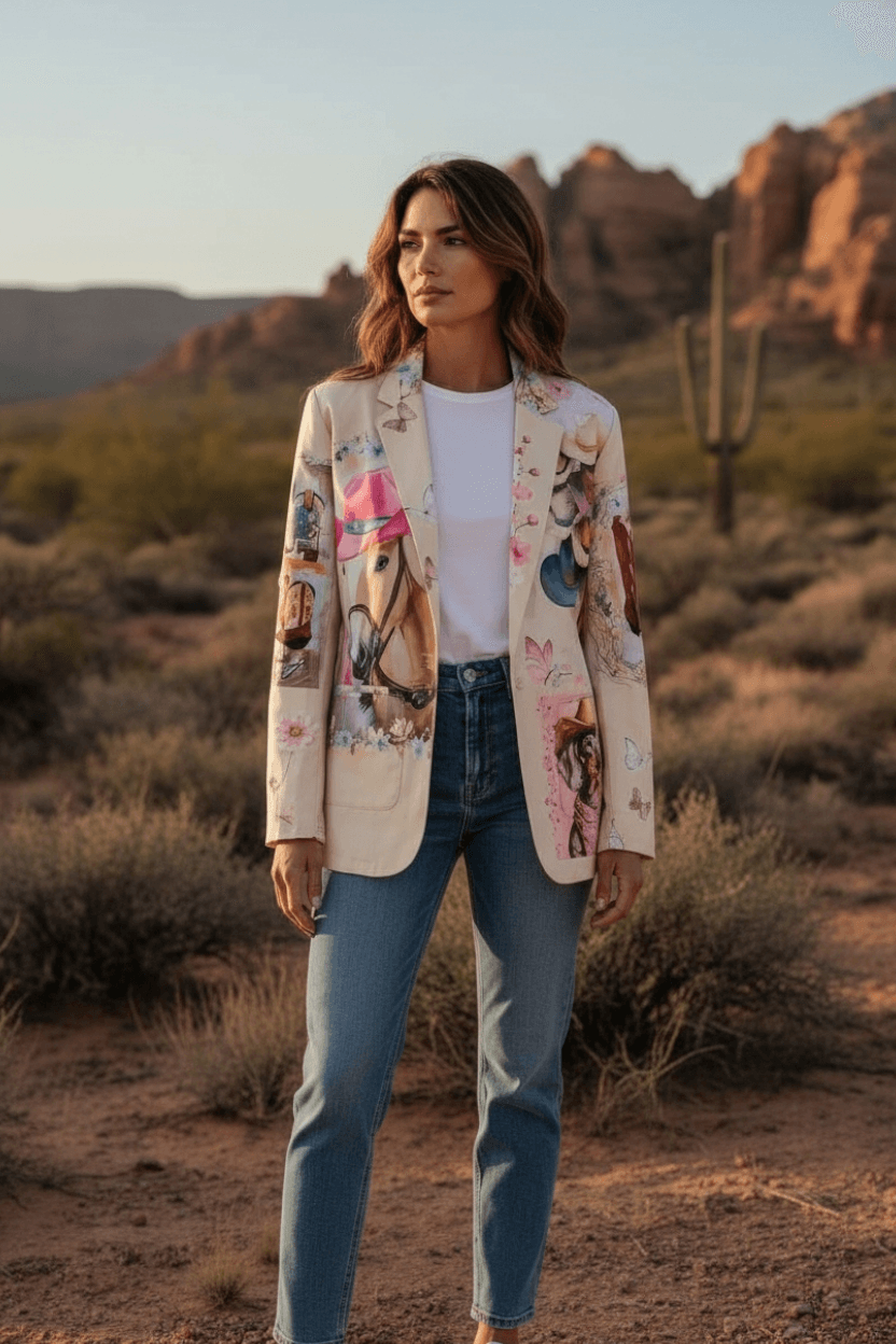 Baha Ranch Danilo Painted Cowgirl Western Blazer