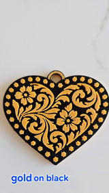 3d Printed Tooled Cowboy Cowgirl Heart  Keychain or Purse Charm
