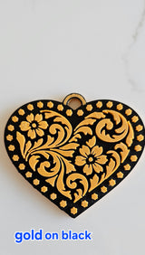 3d Printed Tooled Cowboy Cowgirl Heart  Keychain or Purse Charm