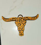 3d Print Tooled Longhorn Keychain or Purse Charm Ornament - Made in America - choice of colors
