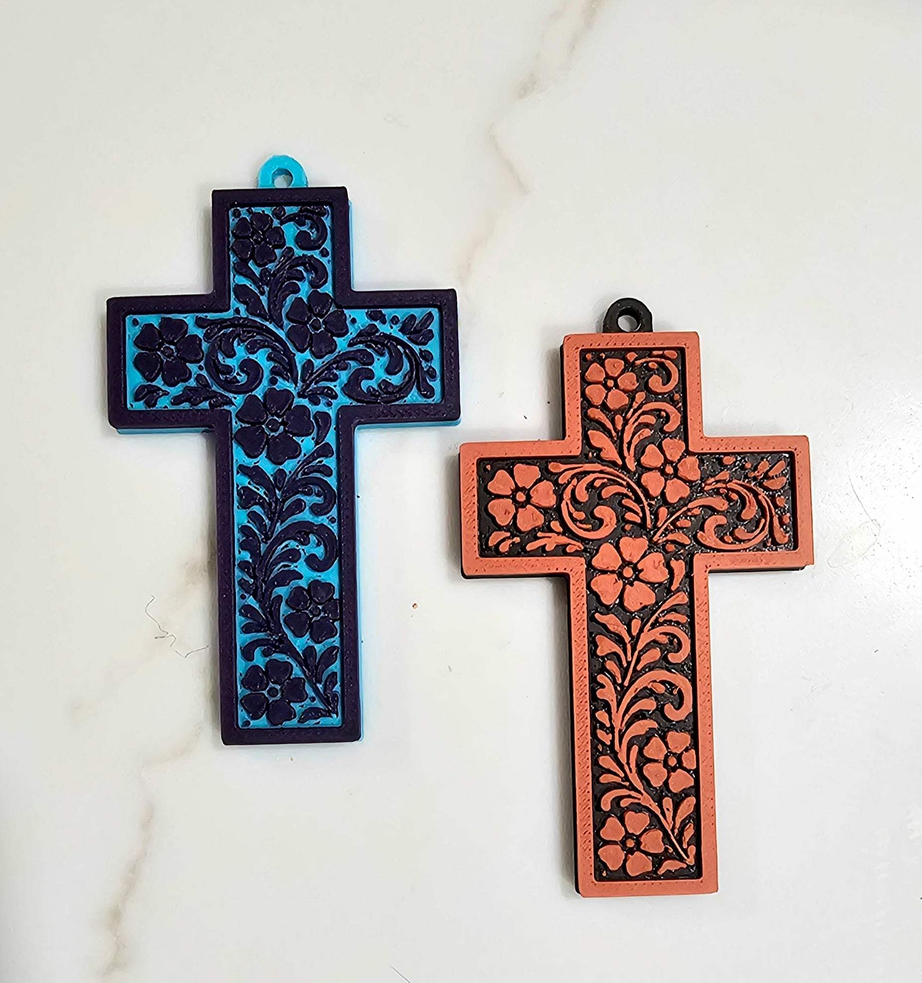 Baha Ranch 3D Faith Tooled Wall Cross or Keychain/Purse Charm Made in America - Baha Ranch Western Wear - Flyclothing LLC