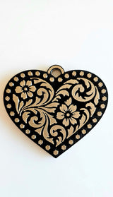 3d Printed Tooled Cowboy Cowgirl Heart  Keychain or Purse Charm