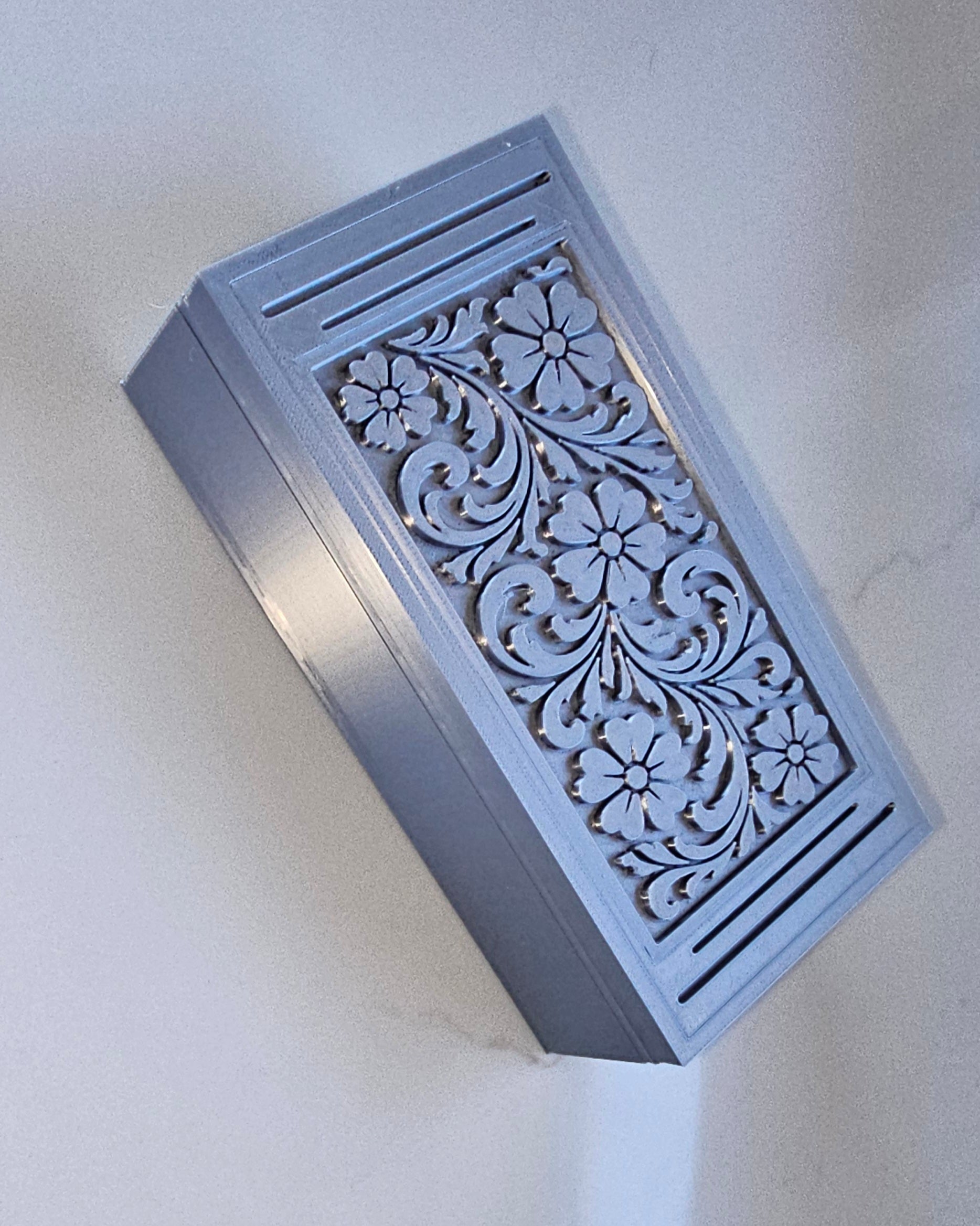3d Print Silver Tooled Trinket Gift Box or Keychain or Wall Cross