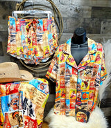 Baha Ranch Vintage Rodeo Poster Satin Pajama Set