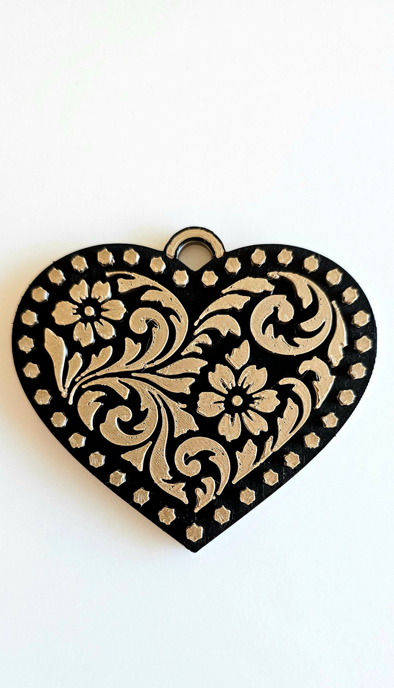 3d Printed Tooled Cowboy Cowgirl Heart  Keychain or Purse Charm