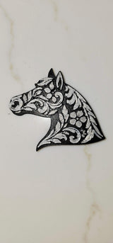 Baha Ranch Year of the Horse Tooled 3d Print Bookmark Keychain Hatpin Magnet Purse Charm Made in America - Baha Ranch Western Wear - Flyclothing LLC