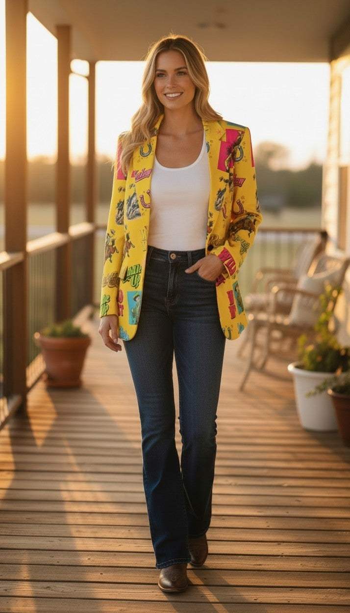 Baha Ranch The Last Roundup Blazer in Mustard - Baha Ranch Western Wear - Flyclothing LLC