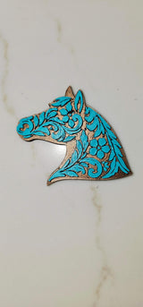 Baha Ranch Year of the Horse Tooled 3d Print Bookmark Keychain Hatpin Magnet Purse Charm Made in America - Baha Ranch Western Wear - Flyclothing LLC