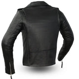 Rockstar - Women's Motorcycle Leather Jacket - First Manufacturing Company - Flyclothing LLC