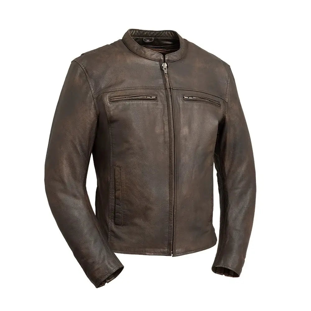 Rocky Men's Motorcycle Leather Jacket - First Manufacturing Company - Flyclothing LLC