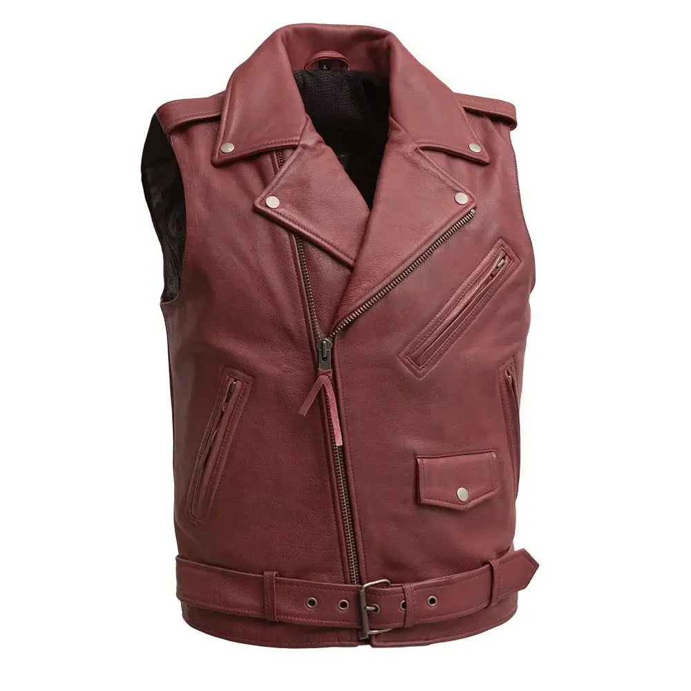 Roller - Men's Motorcycle Leather Vest - First Manufacturing Company - Flyclothing LLC