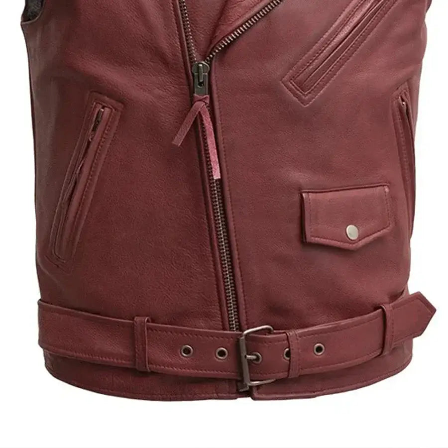 Roller - Men's Motorcycle Leather Vest - First Manufacturing Company - Flyclothing LLC