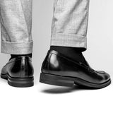 15-400-BLK ROMA Hand Burnished Calfskin Penny Loafer Black - Zelli Italia - Flyclothing LLC