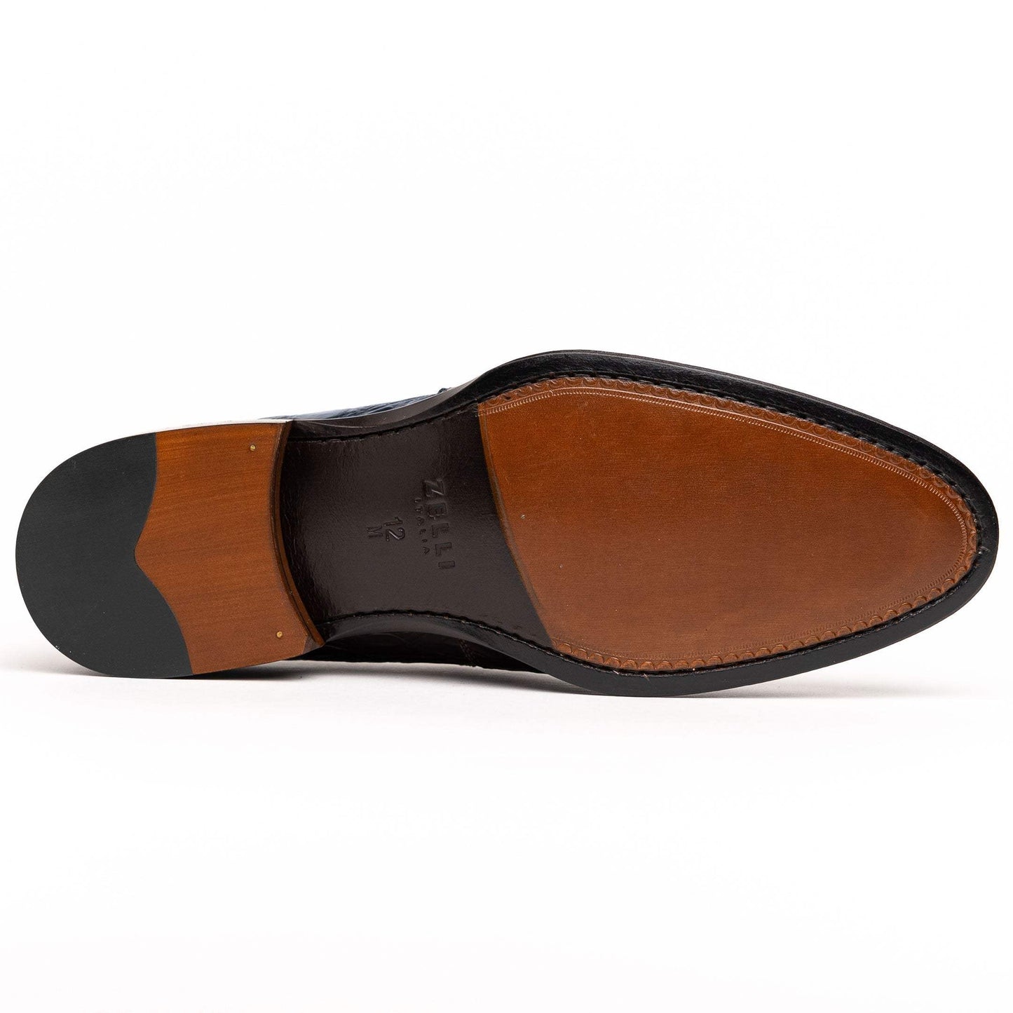 11-201-NVY ROMA Crocodile Penny Loafer, Navy - Zelli Italia - Flyclothing LLC