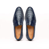 11-201-NVY ROMA Crocodile Penny Loafer, Navy - Zelli Italia - Flyclothing LLC