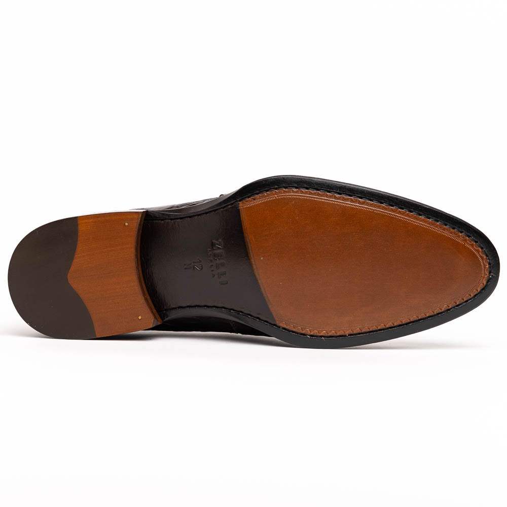 11-201-NIC ROMA Crocodile Penny Loafer, Nicotine - Zelli Italia - Flyclothing LLC