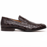 11-201-NIC ROMA Crocodile Penny Loafer, Nicotine - Zelli Italia - Flyclothing LLC