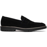 16-657-BLK ROMA Italian Suede Penny Loafers Black - Zelli Italia - Flyclothing LLC