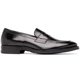15-400-BLK ROMA Hand Burnished Calfskin Penny Loafer Black - Zelli Italia - Flyclothing LLC