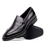 15-400-BLK ROMA Hand Burnished Calfskin Penny Loafer Black - Zelli Italia - Flyclothing LLC