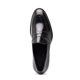 15-400-BLK ROMA Hand Burnished Calfskin Penny Loafer Black - Zelli Italia - Flyclothing LLC