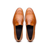 15-400-CML ROMA Hand Burnished Calfskin Penny Loafer Camel - Zelli Italia - Flyclothing LLC