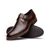 55-605-CST ROMAN Italian Calfskin Monkstrap Chestnut - Zelli Italia - Flyclothing LLC