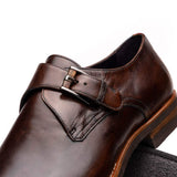 55-605-CST ROMAN Italian Calfskin Monkstrap Chestnut - Zelli Italia - Flyclothing LLC