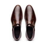 55-605-CST ROMAN Italian Calfskin Monkstrap Chestnut - Zelli Italia - Flyclothing LLC