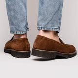 16-657-TOB ROMA Italian Suede Penny Loafers Tobacco - Zelli Italia - Flyclothing LLC